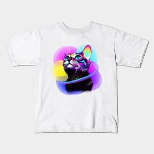 cat with colorful Kids T-Shirt